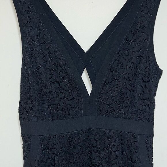 Free People Black Lovely in Lace Cocktail Bodycon Mini Dress Sz M - Picture 6 of 10